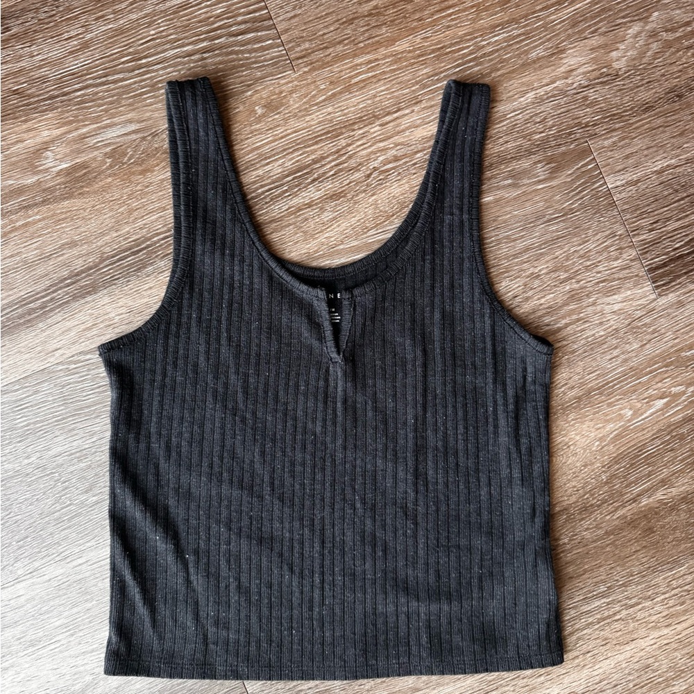Charcoal Ribbed Tank Top